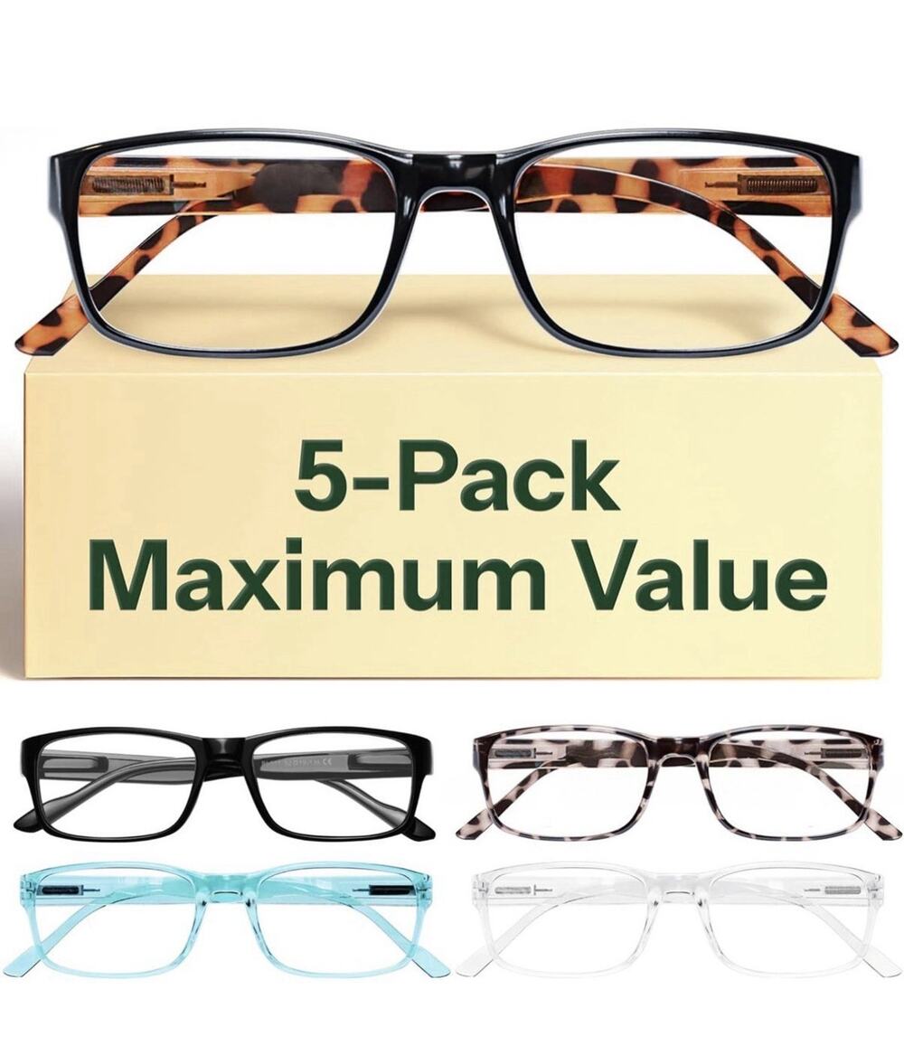 Gaoye 5 pairs 1.5 Professional Reading Glasses for Women Blue Light Protection